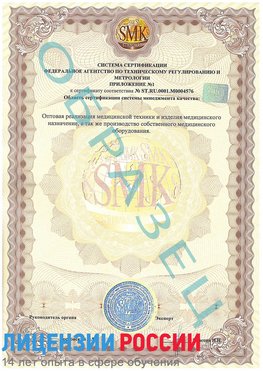 Образец сертификата соответствия (приложение) Гай Сертификат ISO 13485